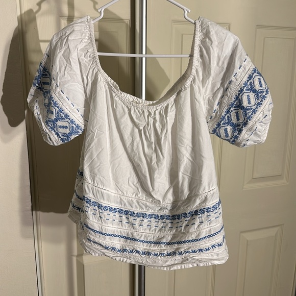 LoveShackFancy Frida Off-The-Shoulder Embroidered Top *small flaw see last pic - Picture 7 of 10
